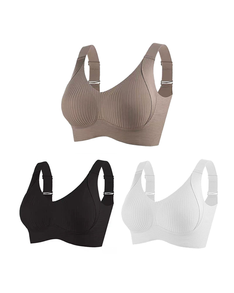 Women's Solid Color Four Rows Adjustable Wireless Bra